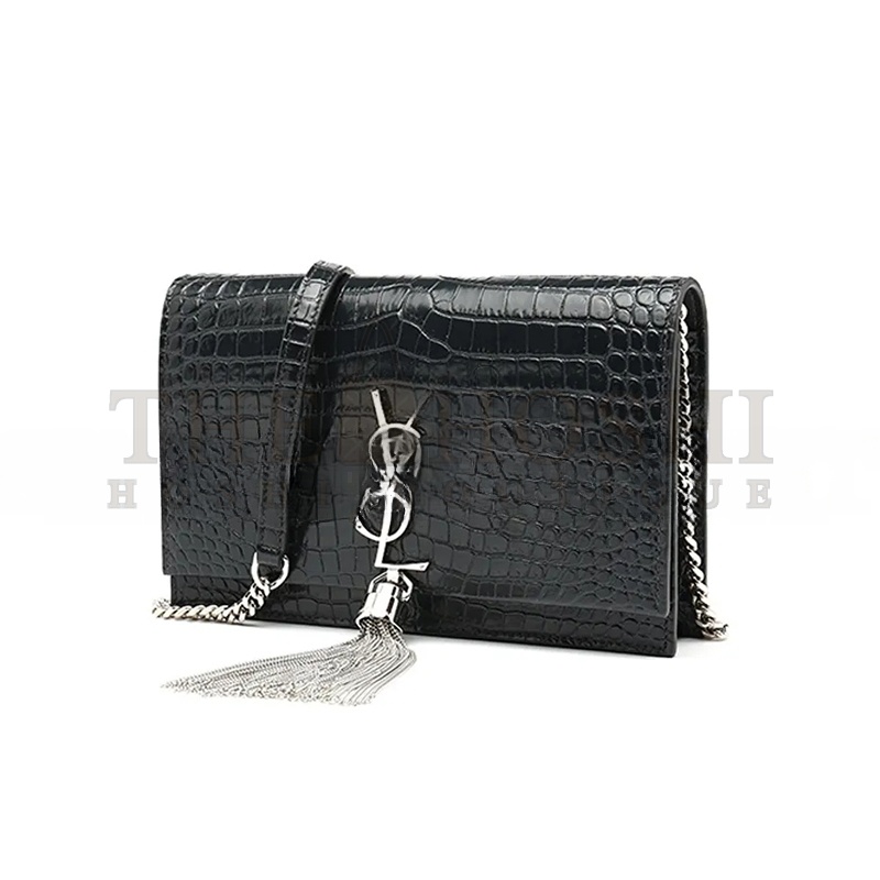 Y51 KATE MONOGRAM TASSEL CHAIN WALLET IN CALFSKIN CROCODILE EMBOSSED 452159DND1N1000 (19*12.5*4cm) Master Quality